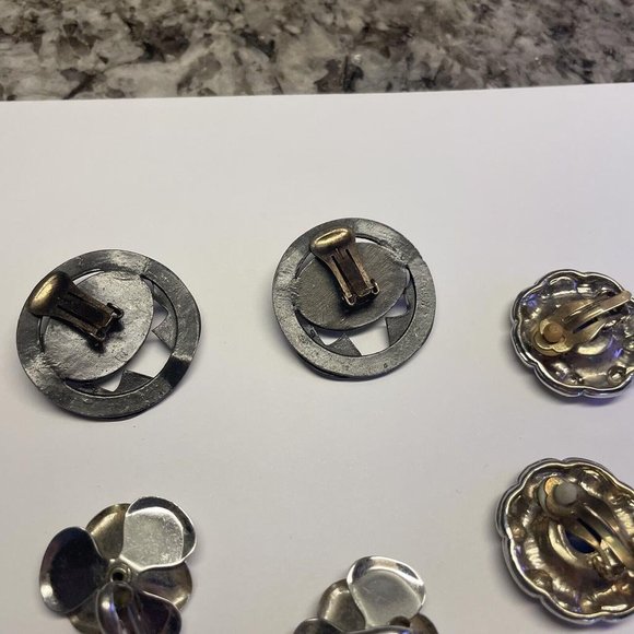 Lot Of 3 Statement Vintage / Modern Clip On Clip-on Earrings Dress up - Picture 8 of 10